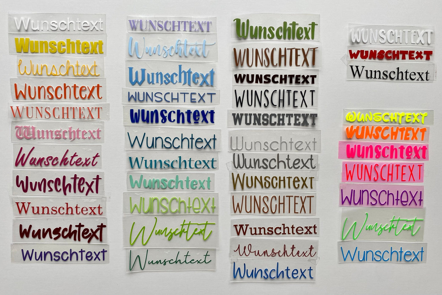 Bügelbilder in verschiedenen Farben, Schriftarten und Längen möglich!