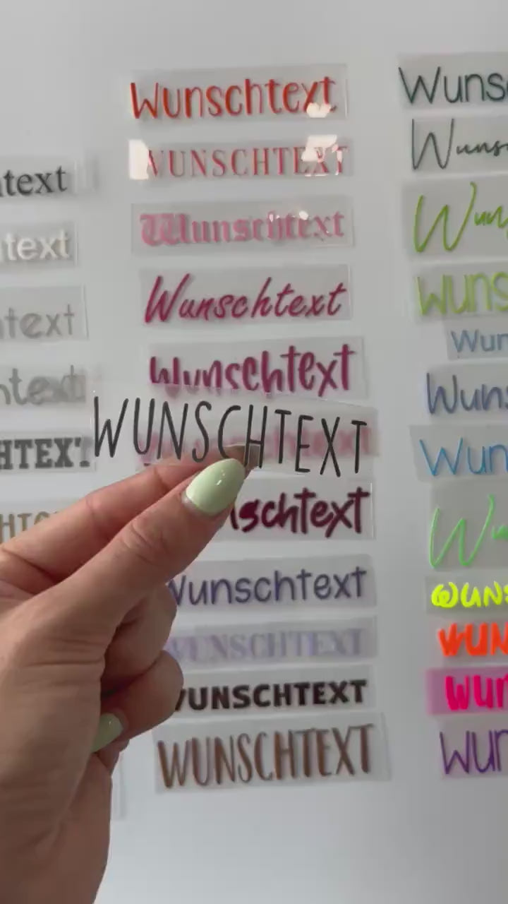 Bügelbild personalisiert mit Wunschtext | Name zum Aufbügeln | Textil Aufkleber DIY | Flexfolie Wunschname Geschenkidee